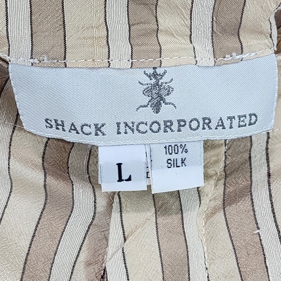 Shack Incorporated Women's Vintage 100% Silk Striped Relaxed Fit Pants - L - Picture 3 of 8